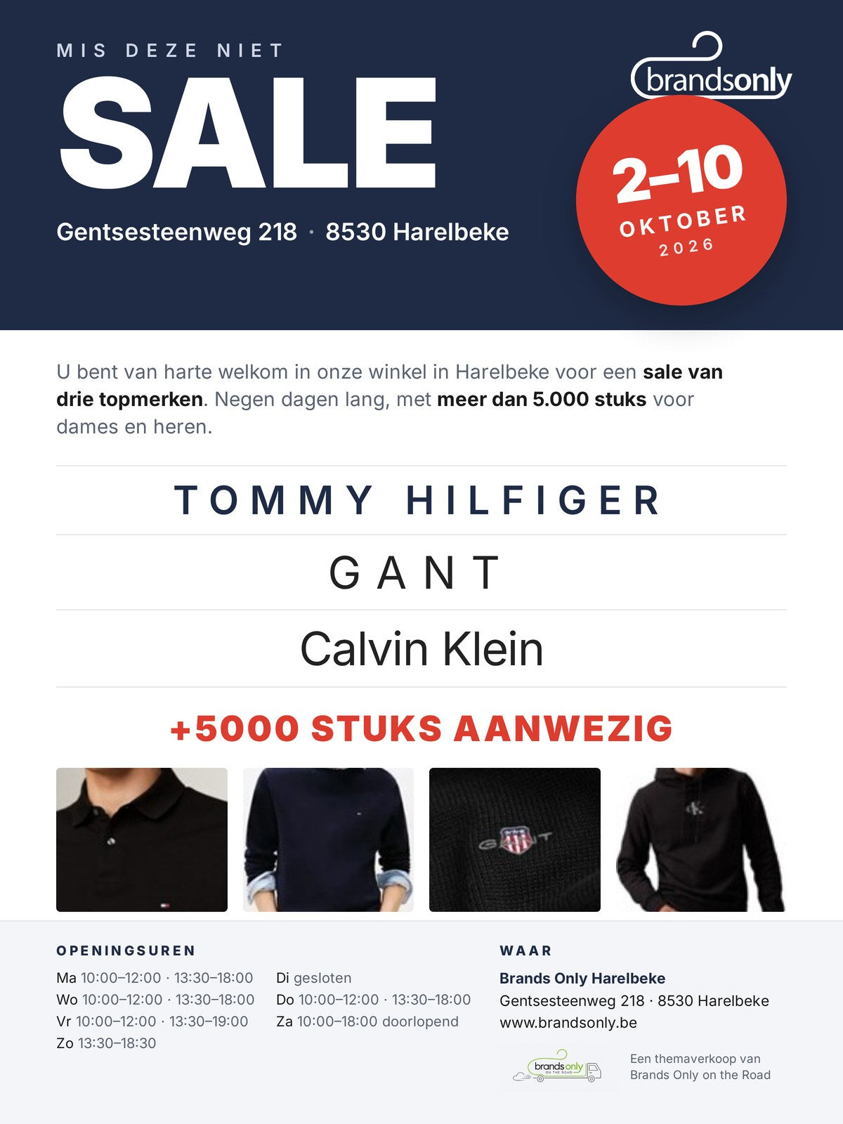 Sale Tommy Hilfiger, Gant & Calvin Klein – Harelbeke