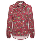 HV Society blouse bordeaux met kettingprint en ballonmouwen voor dames