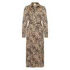 HV Society jurk champagne met luipaardprint en strikceintuur voor dames