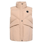 HV Society bodywarmer champagne met opstaande kraag en drukknopen voor dames