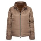 HV Society jas beige omkeerbaar gewatteerd en met bruine imitatiebont voor dames
