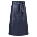 HV Society rok donkerblauw in imitatieleer met strikceintuur voor dames