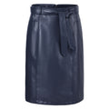 HV Society rok donkerblauw in imitatieleer met strikceintuur voor dames