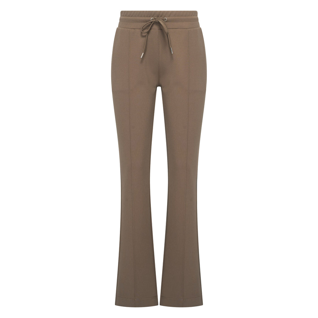 HV Society broek taupe met trekkoord en uitlopende pijpen voor dames