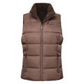 HV Society bodywarmer taupe omkeerbaar met gewatteerde en teddy zijde voor dames
