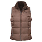 HV Society bodywarmer taupe omkeerbaar met gewatteerde en teddy zijde voor dames