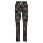 HV Society broek zwart met monogramprint en elastische taille voor dames
