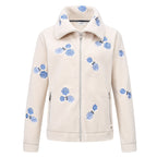 HV Society vest ecru met blauwe bloemenborduursels voor dames