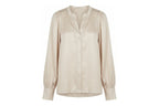 La Fée Maraboutée blouse ecru met satijnglans en pofmouwen voor dames