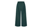 La Fée Maraboutée broek groen met hoge taille, plooien en wijde pijpen voor dames