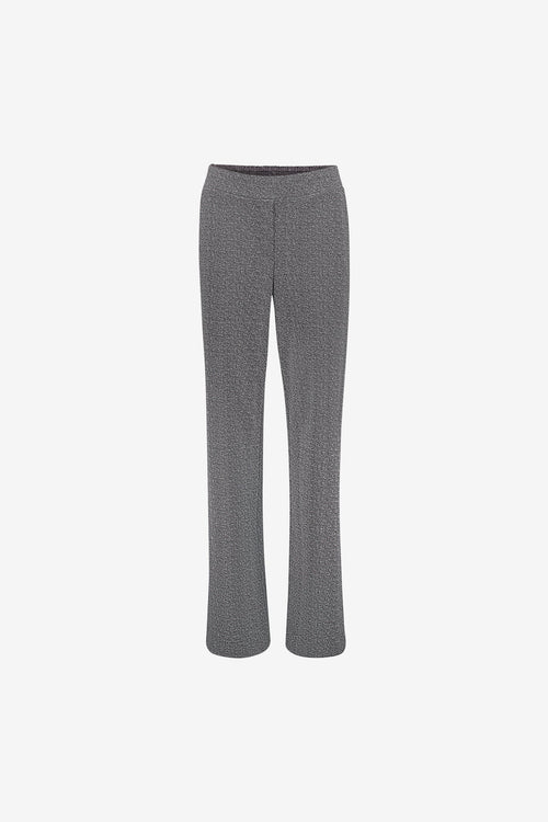 Geisha gemêleerde pantalon met elastische taille in black/off-white