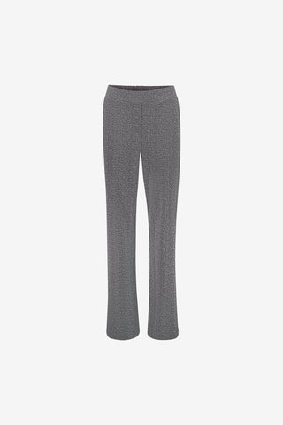 Geisha gemêleerde pantalon met elastische taille in black/off-white