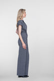 Geisha gemêleerde pantalon met elastische taille in black/off-white
