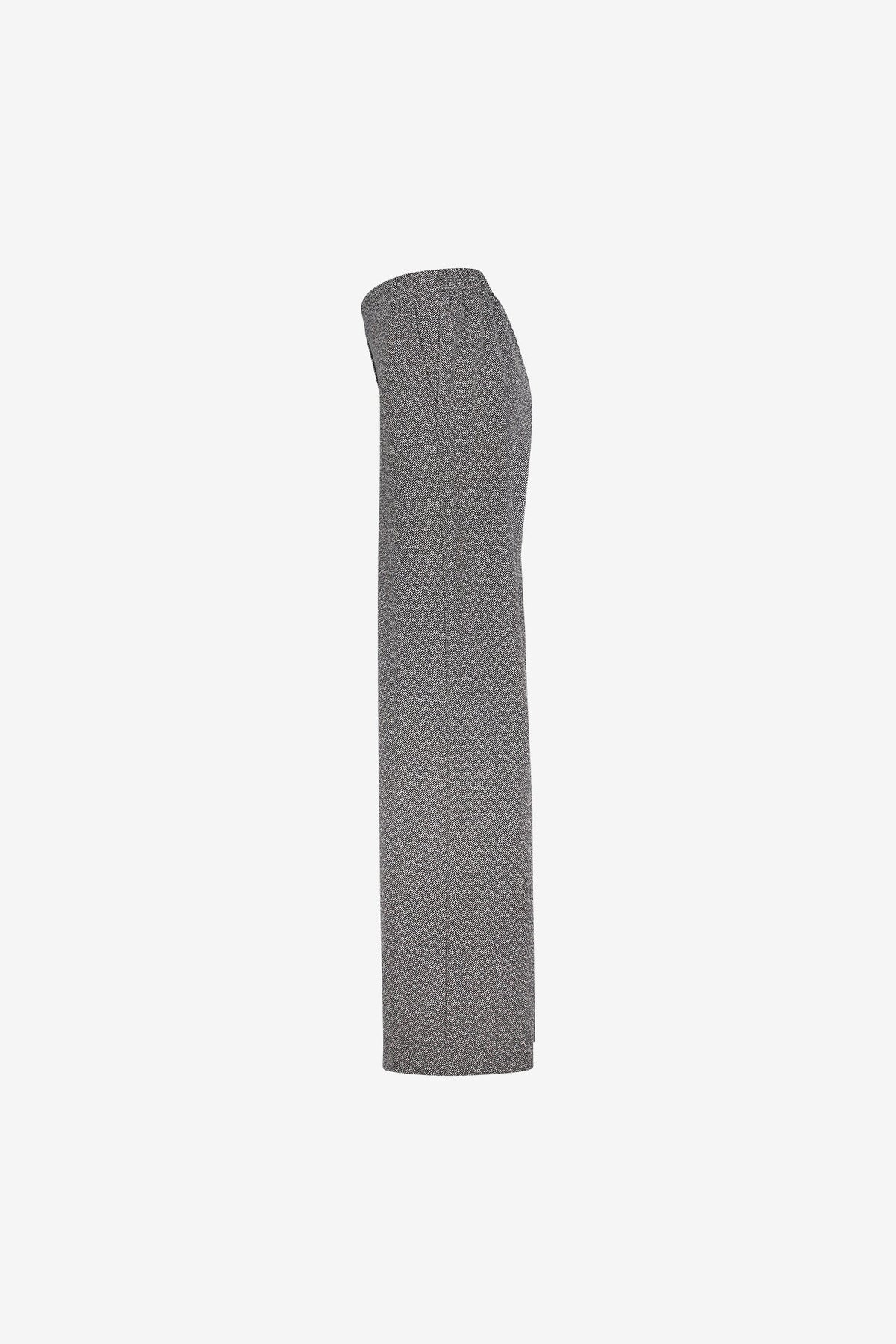 Geisha gemêleerde pantalon met elastische taille in black/off-white