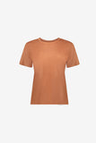 Geisha T-shirt met foil print in camel