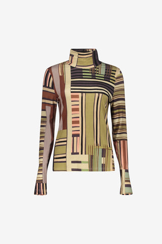 Geisha turtleneck top bruin 2