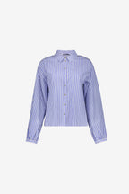 Geisha gestreepte blouse met lange mouwen in white/blue/red