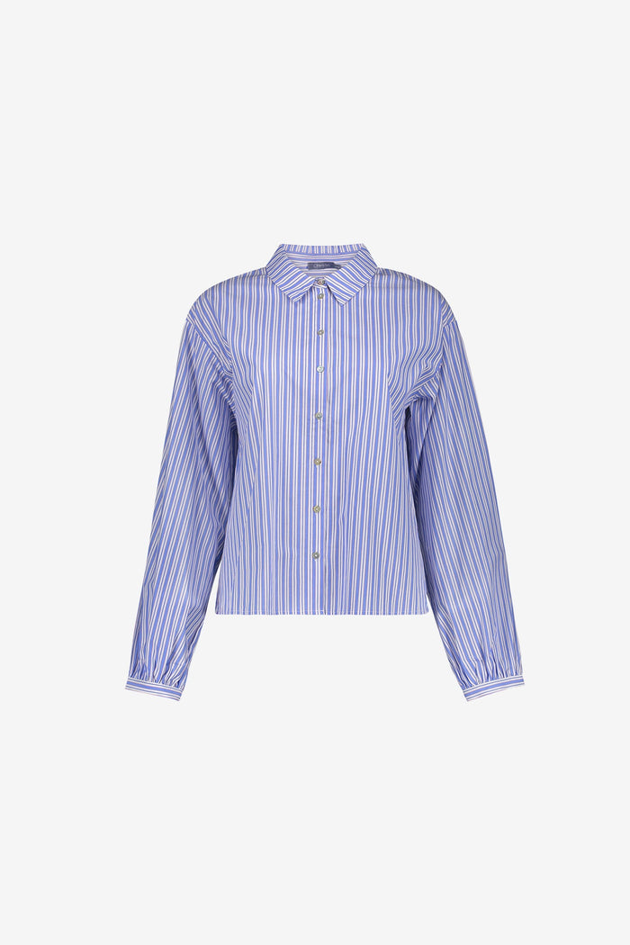 Geisha gestreepte blouse met lange mouwen in white/blue/red
