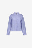 Geisha gestreepte blouse met lange mouwen in white/blue/red