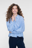 Geisha gestreepte blouse met lange mouwen in white/blue/red