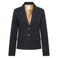HV Society blazer zwart met fijne krijtstreep en reverskraag voor dames