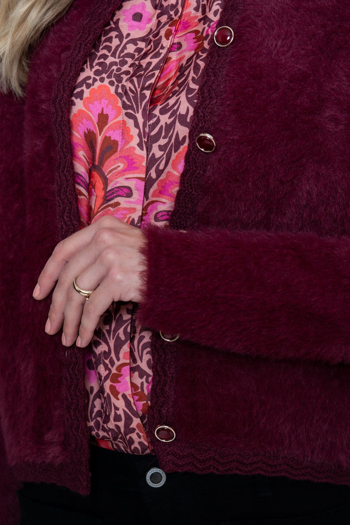 Geisha vest bordeaux 3