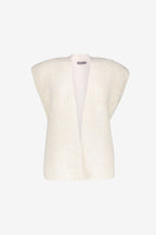 Geisha spencer met comfortabele pasvorm in wool white
