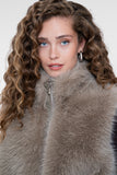 Geisha fur gilet greige 5