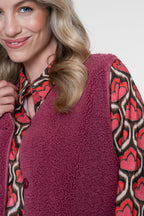 Geisha teddy gilet framboos 6