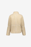 Geisha teddy jas met ritssluiting en tape details in off-white