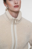 Geisha teddy jas met ritssluiting en tape details in off-white