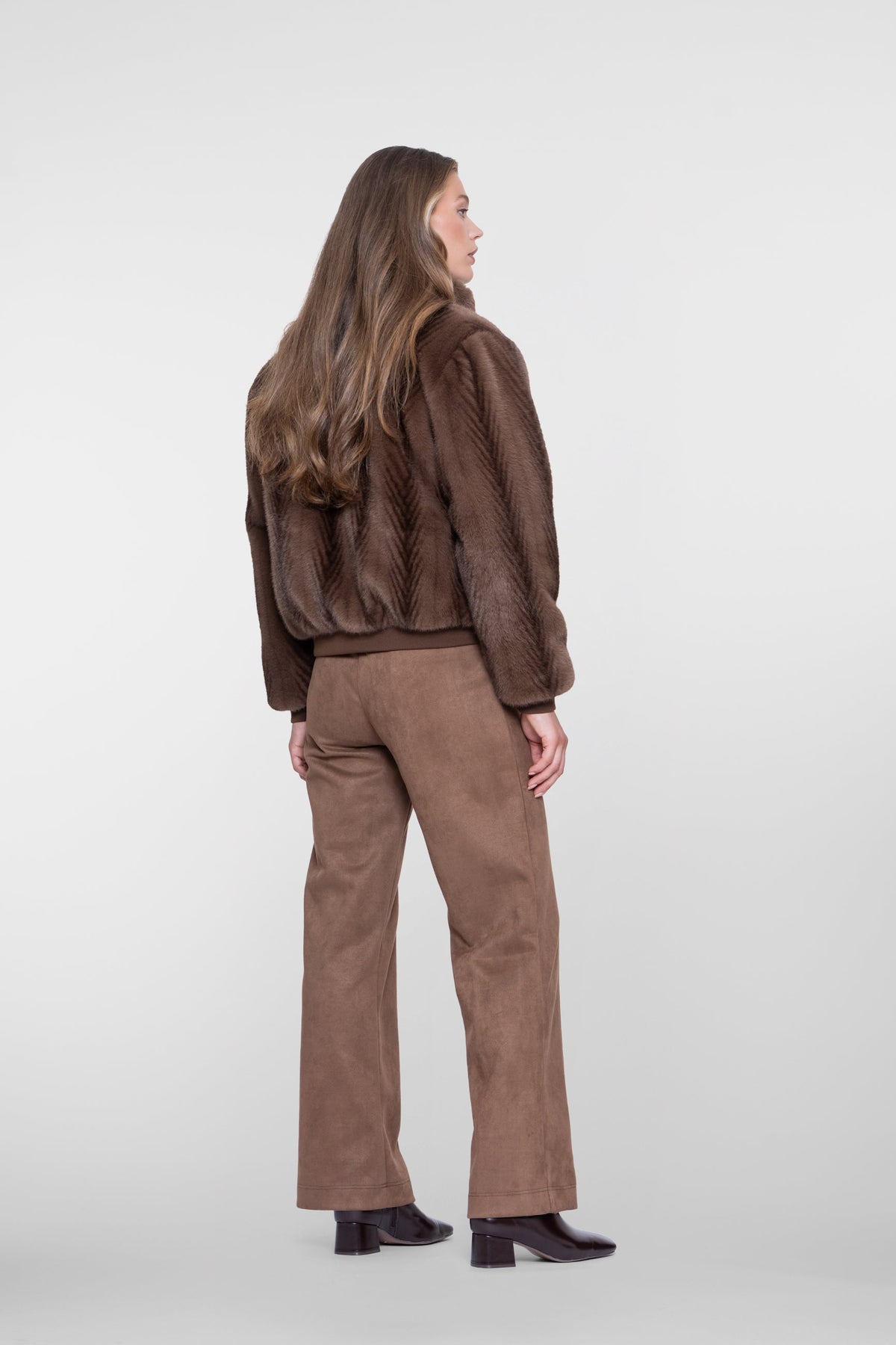 Geisha faux fur jas bruin 12