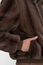 Geisha faux fur jas bruin 5