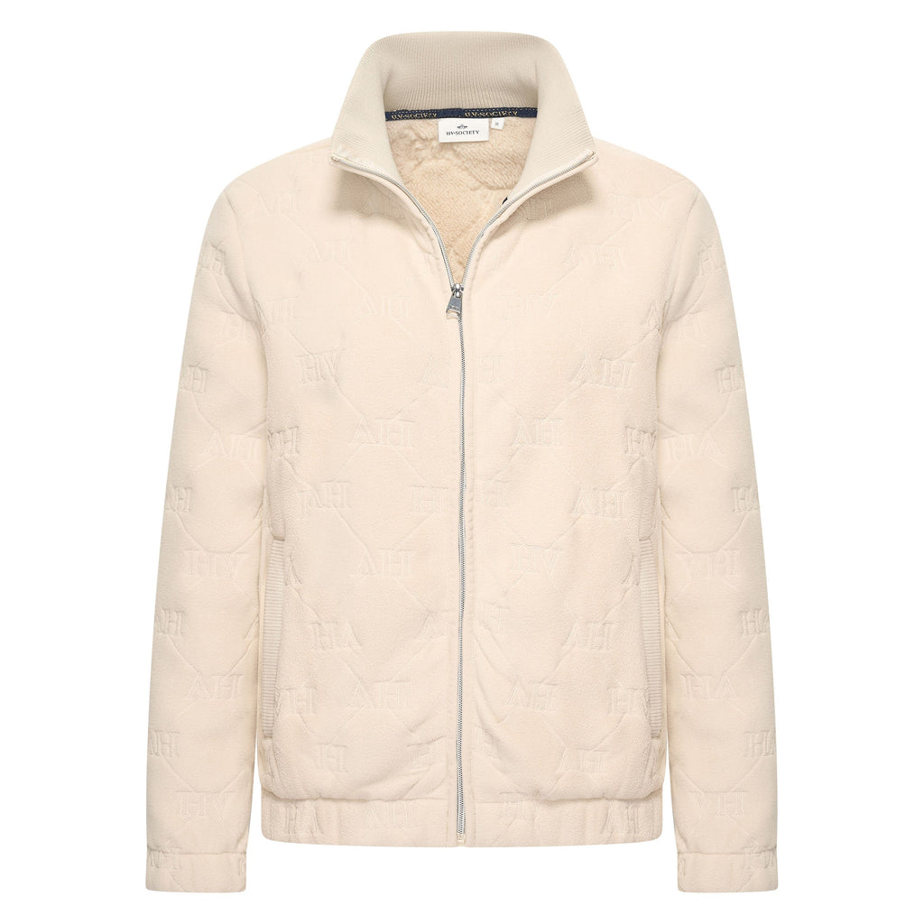 HV Society vest ecru met reliëfpatroon en teddy voering voor dames