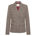 HV Society blazer bruin met pied-de-poule en dubbele knopenrij voor dames