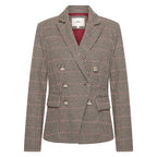 HV Society blazer bruin met pied-de-poule en dubbele knopenrij voor dames