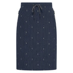 HV Society rok donkerblauw met krijtstreep en elastische taille voor dames