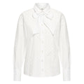 HV Society blouse wit met strikkraag en fijn stippenmotief voor dames