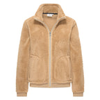 HV Society vest camel in teddystof met rits en opstaande kraag voor dames