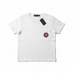 Ralph Lauren T-shirt à manches longues blanc avec logo et poche à badge pour homme