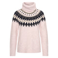 HV Society trui lichtroze met col en Noors jacquardmotief voor dames
