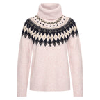 HV Society trui lichtroze met col en Noors jacquardmotief voor dames