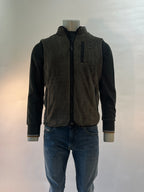 Antwrp gilet sans manches vert foncé à texture duveteuse pour homme