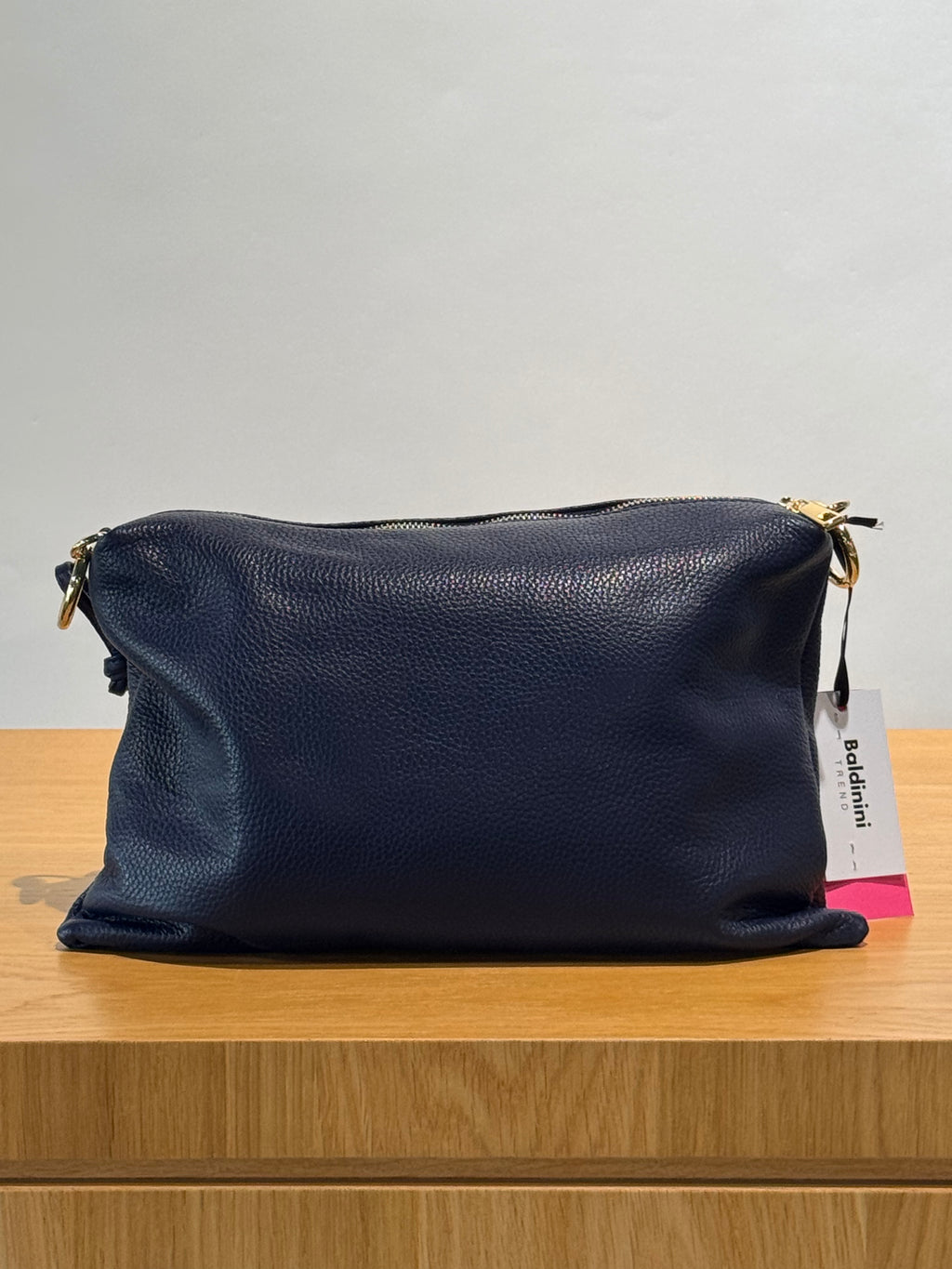 Baldinini handtas blauw met logoplaatje en geknoopt hengsel voor dames