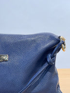 Baldinini handtas blauw met logoplaatje en geknoopt hengsel voor dames