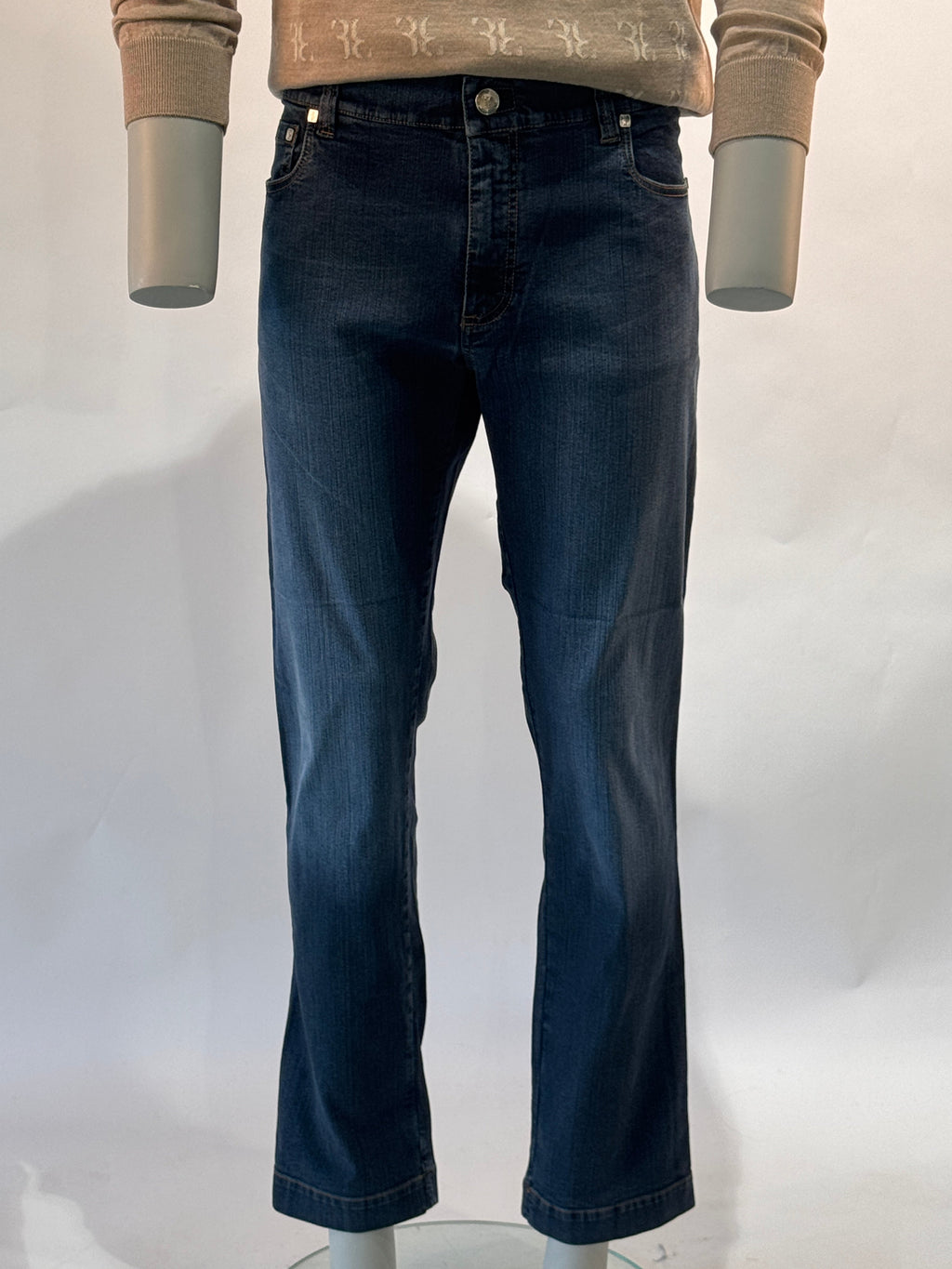 Billionaire jeans blauw met rechte pijpen en logoplaatje voor heren