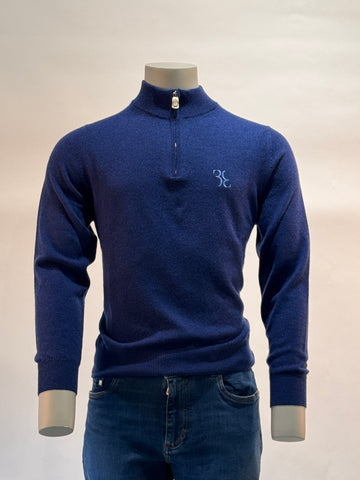 Billionaire - Trui met halve rits - Blauw
