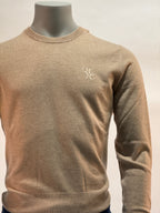Billionaire trui beige met geborduurd logo voor heren