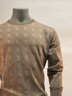 Billionaire trui beige met ingebreid logomotief voor heren