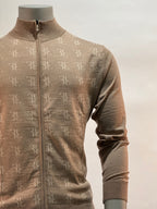 Billionaire vest beige met rits en ingebreid logomotief voor heren